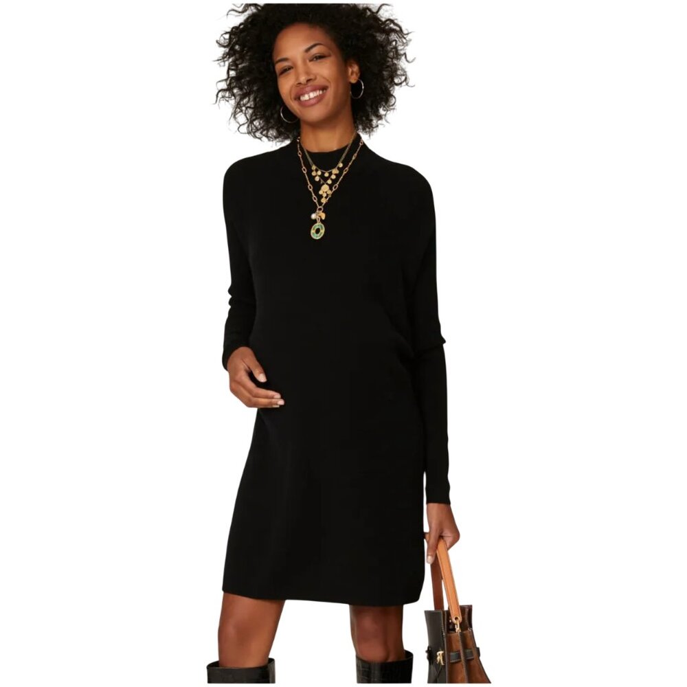 Hatch Maternity merino wool sweater dress in black size 3 L large Belen